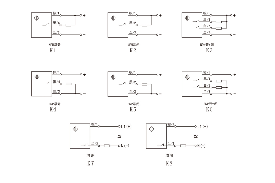 傳感器接近開(kāi)關(guān)NPN和PNP接線(xiàn)的區(qū)別